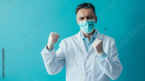 Confident Dentist in Surgical Mask