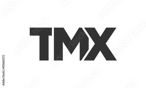 TMX logo design template with strong and modern bold text. Initial based vector logotype featuring simple and minimal typography. Trendy company identity.