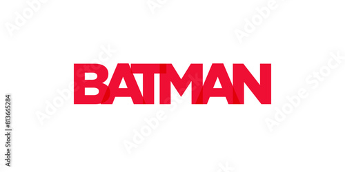 Batman in the Turkey emblem. The design features a geometric style, vector illustration with bold typography in a modern font. The graphic slogan lettering.