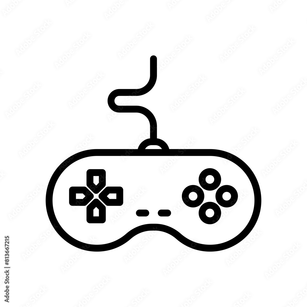 Joystick line icon. Gaming icon. Gamepad icon isolated on white background. Transparent background, minimalist symbol. Vector images Joystick line icon. Gaming icon. Gamepad icon isolated on white background. Transparent background, minimalist symbol. Vector images