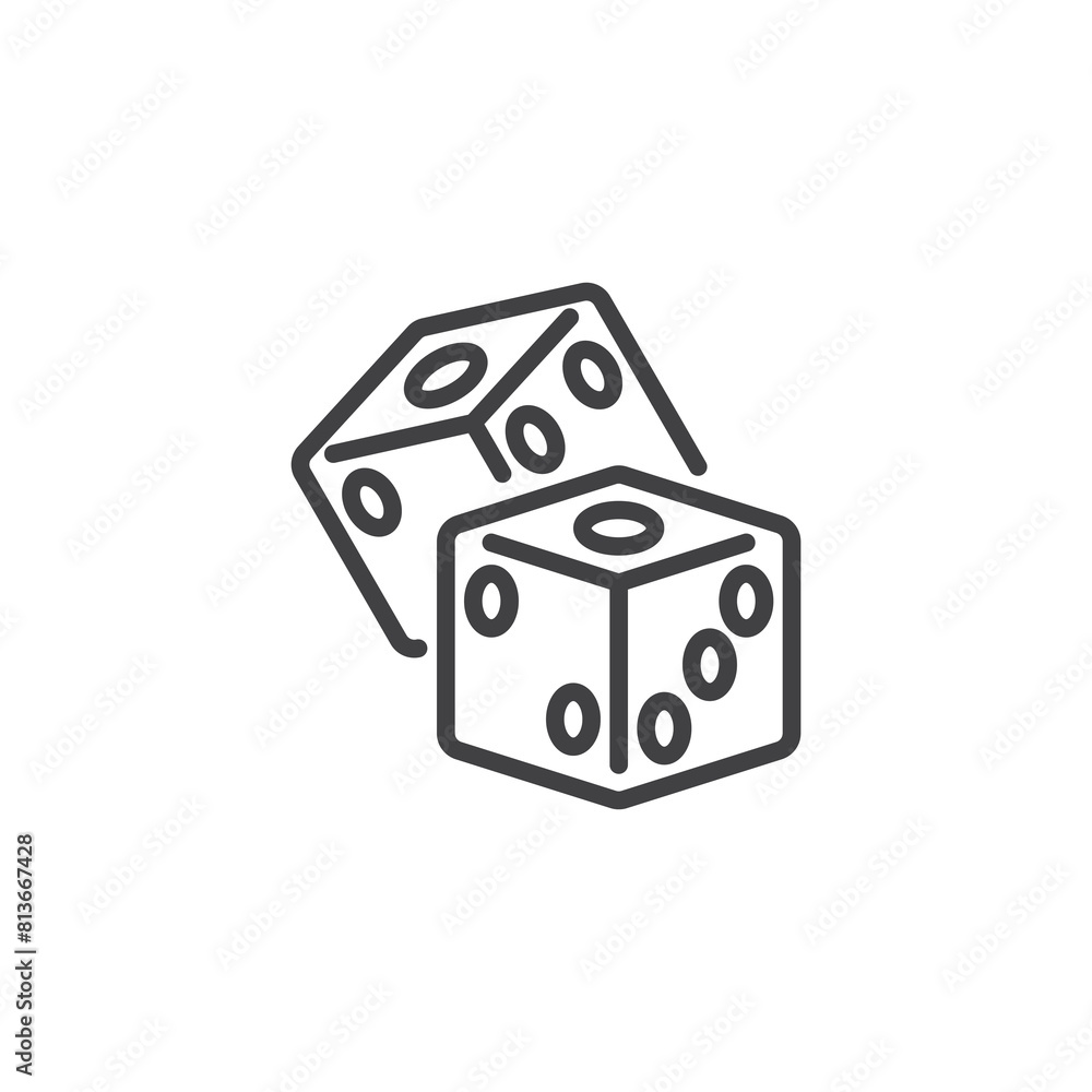 Obraz premium Dice Roll line icon