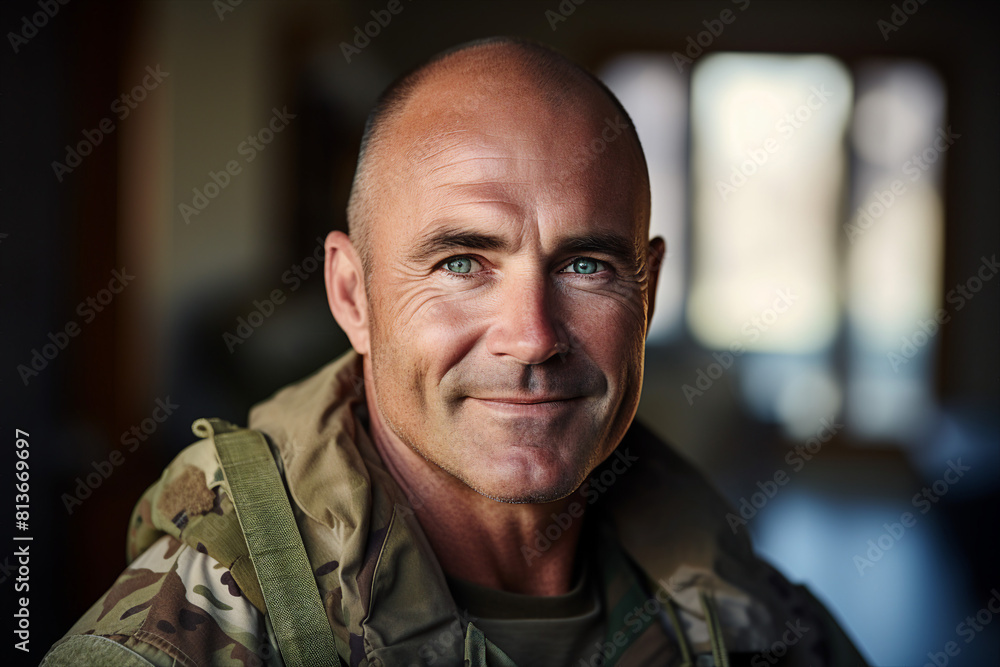 Soldier in military uniform created with generative AI Soldier in military uniform created with generative AI