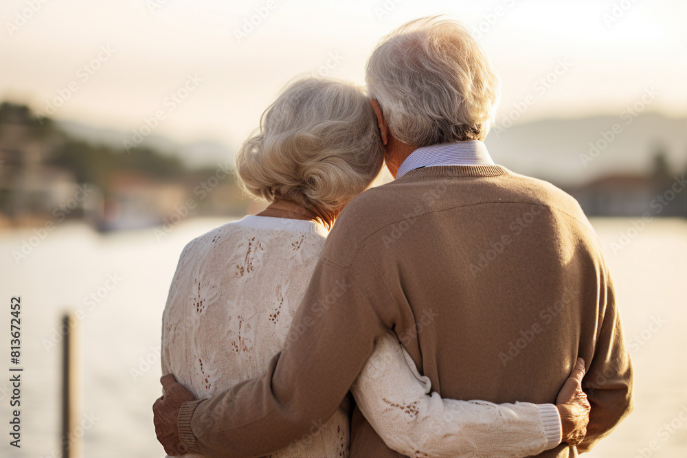 Fototapeta premium AI generated picture of nice retired couple spending time together