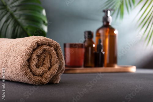 Still life of bodycare and wellness products for healthy wellbeing © viktoriya89