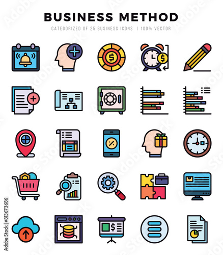 Business Method icons set for website and mobile site and apps. photo