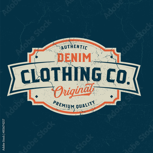 Authentic Denim, Original Clothing Co - Vintage design good for poster, wallpaper, t-shirt, gift.