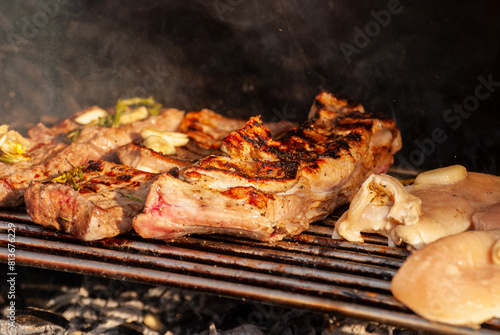 Delicious grilled steaks. shot with selective focus