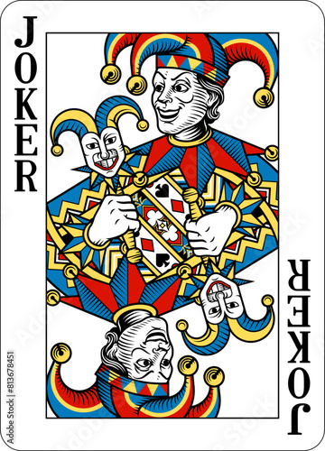 A Joker jester design from a new original deck of playing cards.