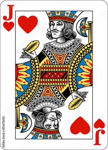 Jack of Hearts design from a new original deck of playing cards.