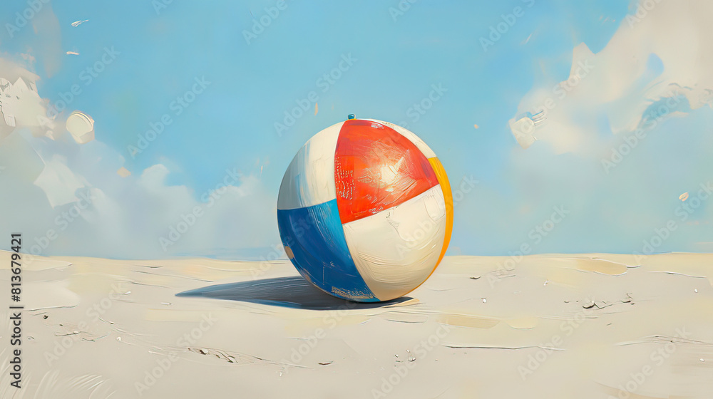 Playful beach ball AI generative