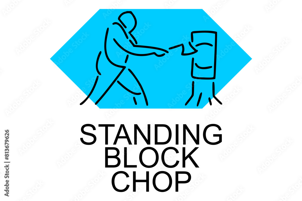 Standing block chop vector line icon. lumberjack sport. athlete chopping logs pictogram illustration. Standing block chop vector line icon. lumberjack sport. athlete chopping logs pictogram illustration.