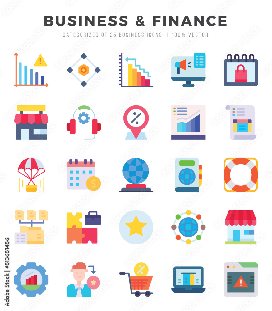 Business & Finance web icons in Flat style. Business & Finance web icons in Flat style.