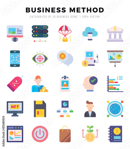 Wallpaper Mural Business Method Flat icons collection. Flat icons pack. Vector illustration Torontodigital.ca