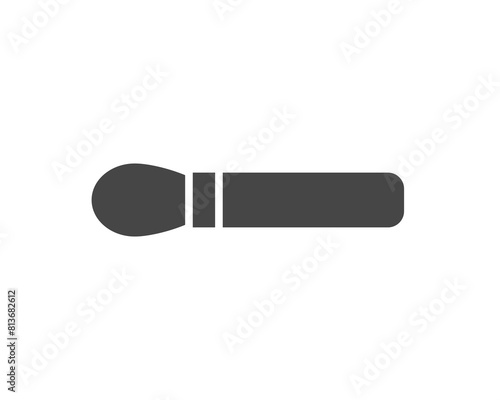 Makeup and cosmetics. Vector graphic black icons of beauty brushes for face, powder, blush, eyeshadow.