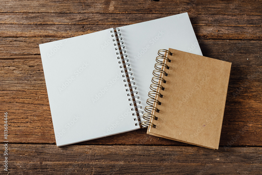 blank notebook on wooden background blank notebook on wooden background