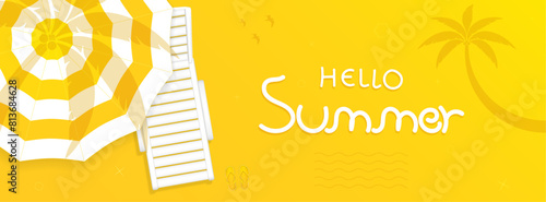 Hello summer abstract background, summer sale banner, poster design, vector illustration