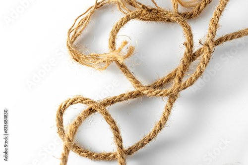 hemp rope on white background 