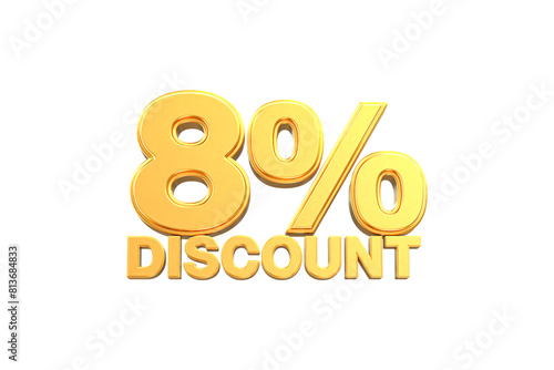 3d sales discount Number 8 percentage price tag for discount sale promotion concept by 3d render 
