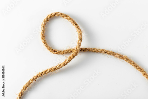 hemp rope on white background 