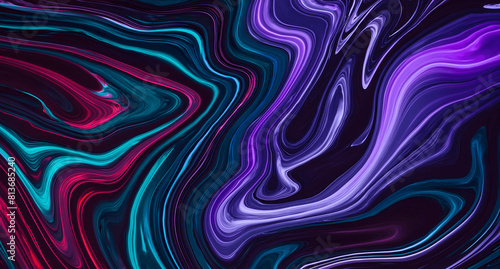 Dynamic Swirls of Vivid Acrylic Liquid Paint Textures: Bold Hues and Emotional Abstract an artwork created with generative AI tools