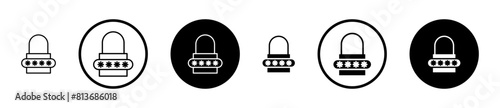 Password line icon set. login access secret private password line icon. password protected computer pictogram. user cybersecurity code sign suitable for apps and websites UI designs. photo