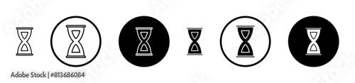 Hourglass line icon set. old sandglass wait timer line icon. countdown sand clock sign suitable for apps and websites UI designs. photo