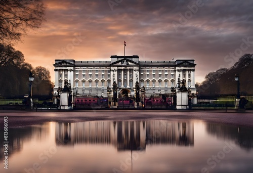 A view of Buckingham Palace in London