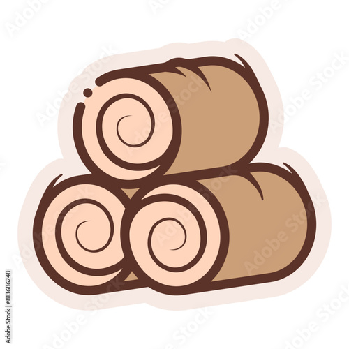 round hay bales sticker