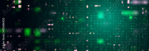 Abstract futuristic cyberspace with binary code. Matrix background