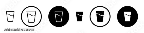 Glass vector icon set. water or milk drinking glass vector symbol. glassware pictogram suitable for apps and websites UI designs. photo