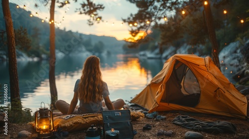 Solitude by the Lake. Generative AI