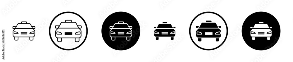 Taxi vector icon set. cab car service vector symbol. auto taxi vehicle sign suitable for apps and websites UI designs.