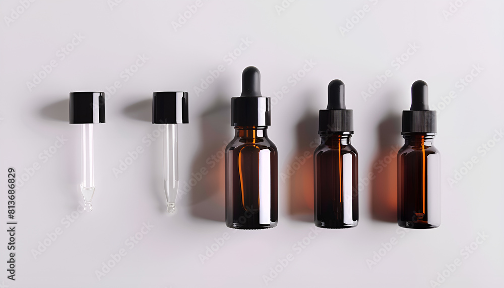Serum on white background, top view. Skin care product Serum on white background, top view. Skin care product