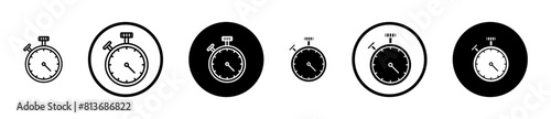 Stopwatch vector icon set. quick start chronometer vector icon. timer counter icon. countdown pictogram. fast rapid delivery sign suitable for apps and websites UI designs. photo