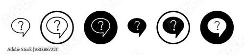 Question line icon set. query speech bubble pictogram. help FAQ mark icon. doubt inquiry button. questionnaire quiz sign. why symbol suitable for apps and websites UI designs.