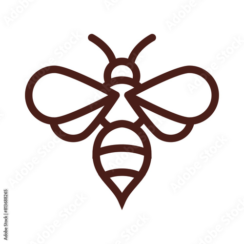 Bee icon in black style isolated on white background.