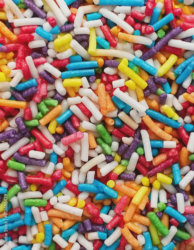 Colorful Backkground of Candy Sprinkles or Jimmies AI photo