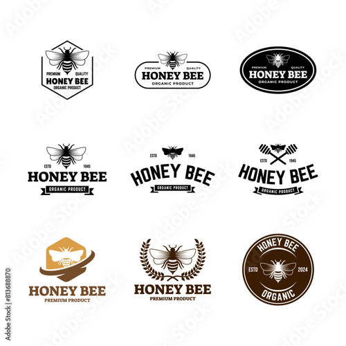 Set of Honey logo design template illustration vector graphic