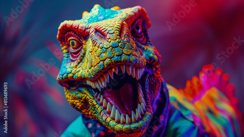 closeup of colourful dinosaur  © chand