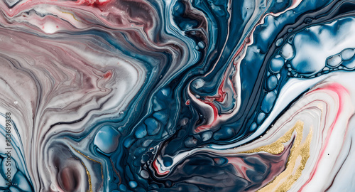 Dynamic Swirls of Vivid Acrylic Liquid Paint Textures: Bold Hues and Emotional Abstract an artwork created with generative AI tools