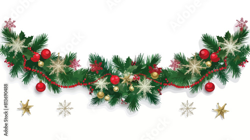 Christmas garland on white background Vector style 
