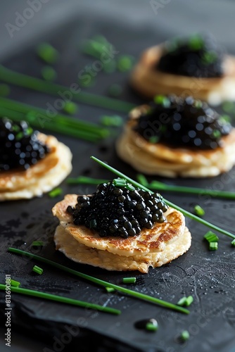 Blinis with Black Caviar photo