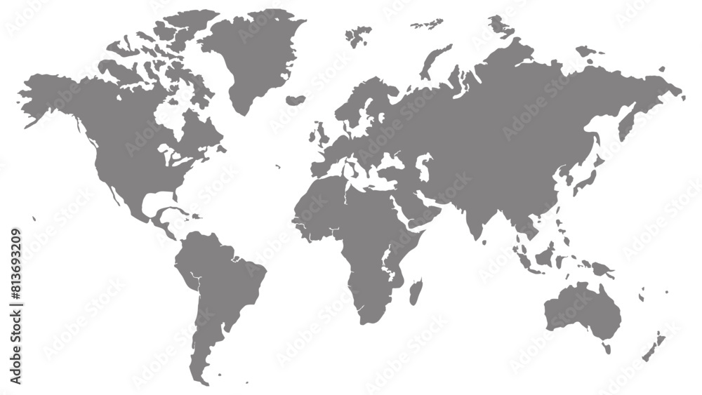 A Grey Blank World Map