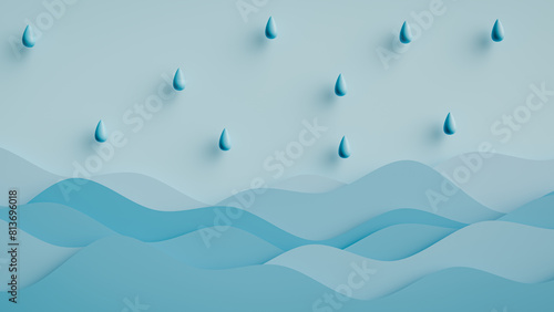 rainy monsoon season concepts backgrounds. 3d rendering photo