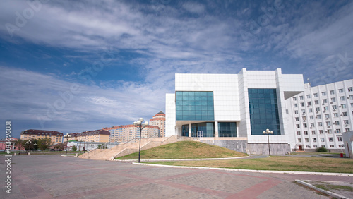 Wallpaper Mural Modern buildings in city Atyrau timelapse hyperlapse. Torontodigital.ca