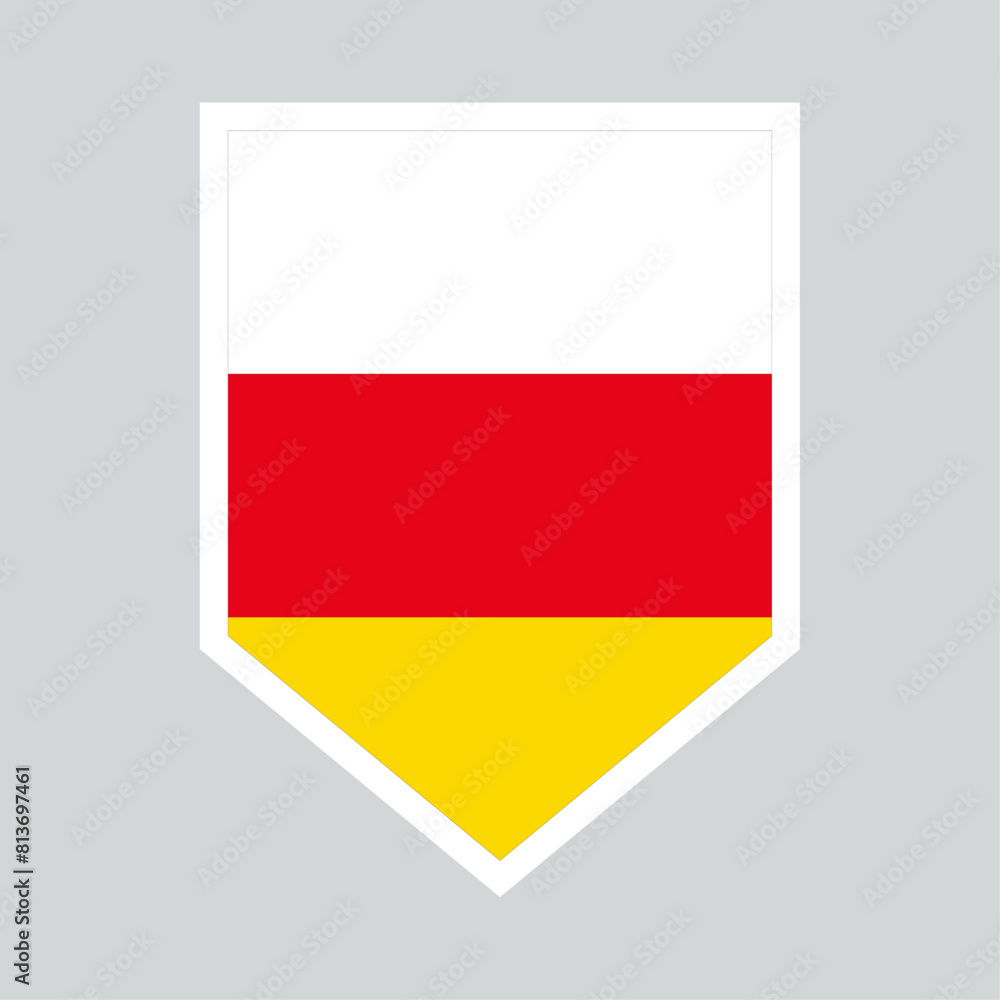 Obraz premium South Ossetia Flag in Shield Shape Frame