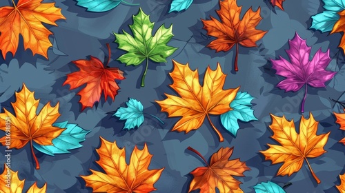 Maple leaf seamless background in modern format