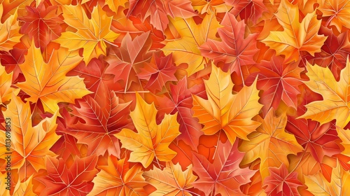 Maple leaves modern seamless background