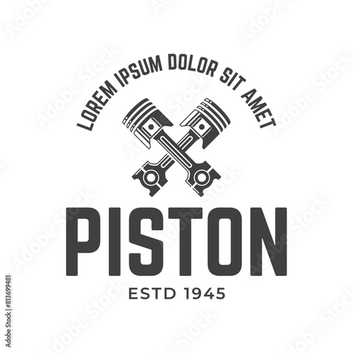 Automotive piston workshop logo design modern badge style custom car service engine tune up logo.