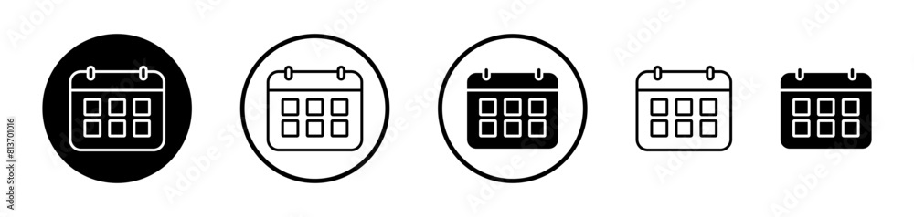 Calendar icon set. Day, week, month, and year vector symbols for ...